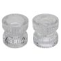 Soporte para velas de cristal reversible ARTORIUS para velas de té, velas de pilar, transparente, 6cm, Ø6,4cm