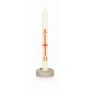 Candelabro de madera ANNERIKE para la vela de la Vigilia Pascual, color natural, 1,5 cm, Ø 5 cm