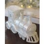 Locomotora acrílica para colgar GEREON, brillo, blanco-plata, 12x7cm