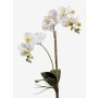 Orquídea Phalaenopsis artificial CANDIDA con palo, blanca, 65cm