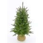 Árbol de Navidad de plástico WELLINGTON, saco de yute, con luces LED, 90cm, Ø65cm