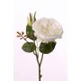 Rosa repollo de plástico JUDY, crema, 35cm, Ø8cm