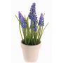 Muscari artificial ARABELLA en maceta decorativa, lila-azul, 25cm, Ø2-3cm