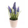 Muscari artificial ARABELLA en maceta decorativa, morado-azul, 25 cm, Ø 2-3 cm