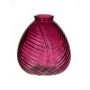 Botella decorativa de cristal NELLOMIO con estructura de hoja, rosa-transparente, 13cm, Ø12cm