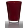 Florero ANNA EARTH, embudo/redondo, rojo, 17cm, Ø14cm
