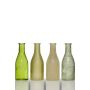 Set de 4 botellas ANYA, cilíndricas/redondas, verde-amarillo, 26.5x6x18cm