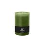 Vela de pilar / Vela de cera AURORA, verde oliva, 14cm, Ø9,8cm, 100h - Hecho en Alemania