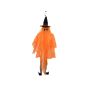 Figura decorativa de Halloween «JEGOR» (fantasma) con sombrero de bruja, LED, naranja, 150 cm