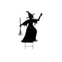 Figura decorativa de Halloween: silueta de bruja SPOOKY WITCH, metal, negro, 150 cm