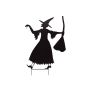 Figura decorativa de Halloween: silueta de bruja SPOOKY WITCH, metal, negro, 140 cm