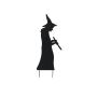 Figura decorativa de Halloween: silueta de bruja SPOOKY WITCH, metal, negro, 110 cm