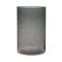 Jarrón cilíndrico de cristal SANYA EARTH, gris oscuro-transparente, 21cm, Ø14cm