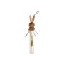 Colgador decorativo de tubitos de cristal NARNIKA con cabeza de conejo y flores secas, decoración de Pascua, blanco y marrón, 5 x 3,5 x 25 cm