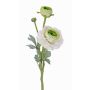 Ranúnculo de plástico YAKIRA, blanco-verde, 40cm, Ø4-9cm