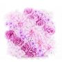 Alfombra decorativa con peonías, dalias y hortensias EVOLET, rosa, 30 x 30 cm