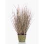 Césped artificial pennisetum OVIDIO, panículas, maceta de zinc, rosa-verde, 60cm