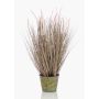 Hierba artificial OVIDIO, en espigas, maceta de zinc, rosa-verde, 70cm