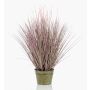 Hierba sintética OVIDIO para lámparas, panículas, maceta de zinc, rosa-verde, 100cm