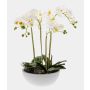 Orquídea artificial Phalaenopsis MINA en maceta de cerámica, blanca, 60 cm