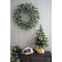 Corona decorativa de invierno CALGARY, piñas, LED, escarcha, Ø60 cm
