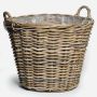 Cesta para flores de madera CATELYNN de ratán, gris-marrón, 23cm, Ø30cm