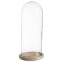 Campana de vidrio SABIKA con base de madera, transparente, 26cm, Ø12cm