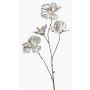 Rama artificial de hibisco KEALANI, plateado-dorado metalizado, 80 cm