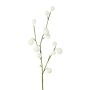Rama artificial de euforbia globosa BRAVON, con frutos, blanca, 80 cm