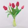 Ramo de tulipanes decorativos LEANA, rosa-verde, 30 cm, Ø 20 cm