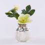 Flor artificial rosa de Navidad WINFRIEDA en jarrón de cristal, crema-verde, 20cm