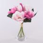 Ramo de magnolias de tela KAYLE, rosa-rosa, 30 cm, Ø 25 cm