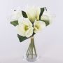 Ramo de magnolias de tela KAYLE, blanco crema, 30 cm, Ø 25 cm