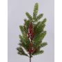 Rama artificial VARDALIA, abeto, bayas, piñas, rojo y verde, 75 cm