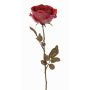 Rosa artificial NAJMA, aspecto seco, rojo antiguo-violeta, 65cm, Ø10cm