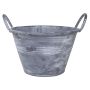 Tina pequeña de zinc NOVALIE con asas, redonda, gris, 12,5cm, Ø18cm
