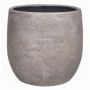 Maceta de cerámica AGAPE con grano, blanco-marrón, 22cm, Ø24cm