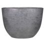 Maceta ovalada de cerámica AGAPE con grano, negra, 50x20x36cm