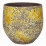 Maceta de cerámica rústica TSCHIL, color degradado, ocre-amarillo-marrón, 16cm, Ø17cm