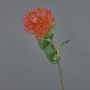 Flor artificial para alfiletero Protea HERVAS, rojo anaranjado, 70 cm, Ø 12 cm