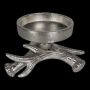 Portavelas LIBUSCHA con forma de cuerno, de aluminio, plateado, 8cm, Ø14cm
