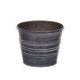 Maceta redonda MICOLATO con ranuras, zinc, gris, 9cm, Ø11,5cm