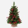 Árbol de Navidad artificial KERAVA, con LED, decorado, 60 cm, Ø 40 cm