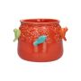 Maceta BIRDIE de cerámica, con pájaros en 3D, rojo-azul-verde-naranja, 11 cm, Ø 13,5 cm