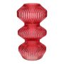 Jarrón de cristal LUCELLE con estrías, rojo cereza, 30cm, Ø16cm
