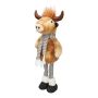 Toro de peluche decorativo STADEN, de pie, marrón-gris, 25 x 18 x 67 cm
