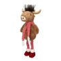 Toro de peluche decorativo STADEN, de pie, marrón-rojo, 25 x 18 x 67 cm