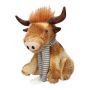 Toro de peluche decorativo STADEN, sentado, marrón-gris, 24 x 18 x 37 cm