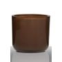 Vaso para velas NICK de cristal, marrón chocolate, 13cm, Ø14cm