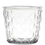 Vaso para velas IRYNA con diseño de rombos, transparente, 10cm, Ø11cm